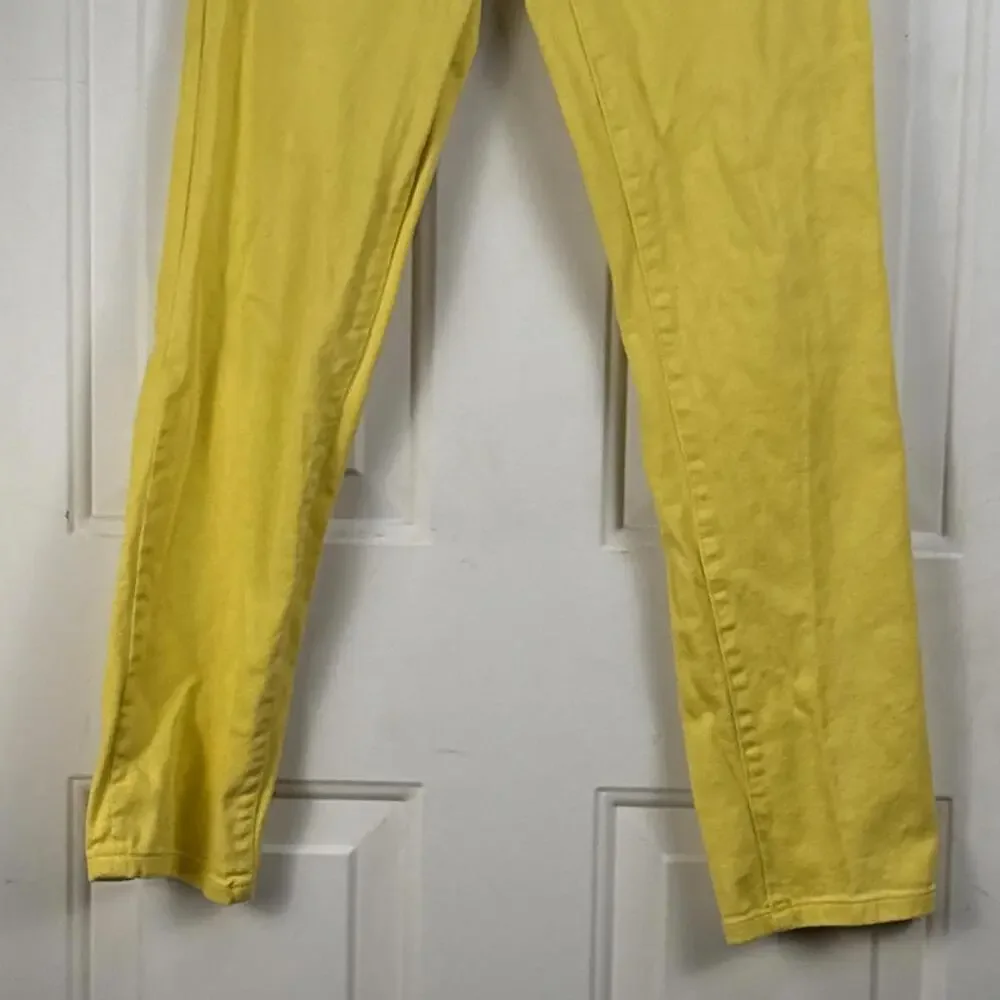 LRL Lauren Jeans Co Ralph Lauren Classic Straight Cropped Jean Sz 2 Yellow Denim